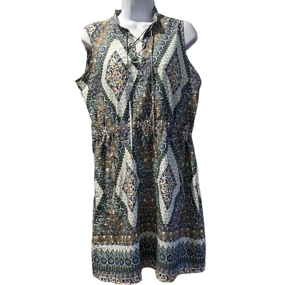 Speed Control New York | Sleeveless Print Dress | Tie Front - Picture 1 of 6